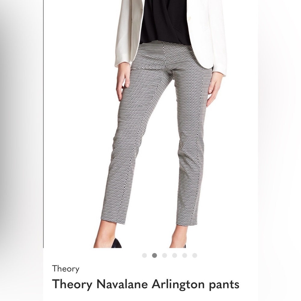 THEORY Navalane Arlington Ankle Pants, Ink / Ivory, Size 2